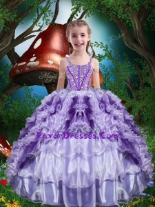 Luxurious Ball Gown Beading and Ruffles Little Girl Pageant Dress for 2016