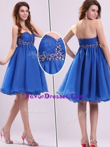 2016 Classical Short Sweetheart Beading Plus Size Prom Dress in Blue