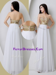 2016 Fashionable Sweetheart White Plus Size Prom Dresses with Beading and Sequins