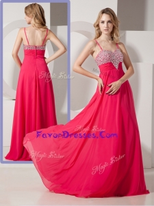 2016 Brand New Style Spaghetti Straps Sweet Prom Dresses with Beading
