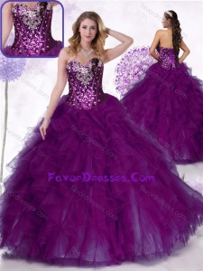 2016 Exquisite Ball Gown Quinceanera Dresses with Ruffles and Sequins