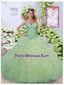 2016 Popular Ball Gown Beading and Ruffles Quinceanera Dresses