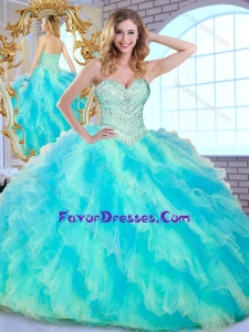 2016 Pretty Ball Gown Multi Color Sweet 16 Dresses with Beading and Ruffle