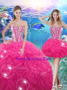 Pretty Ball Gown Sweetheart Detachable Quinceanera Dresses with Beading