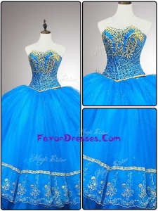 Custom Made Sweetheart Quinceanera Gowns with Appliques and Beading