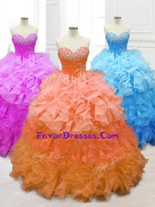 Custom Made Sweetheart Quinceanera Gowns with Beading and Ruffles