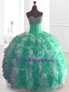 Custom Made Ball Gown Quinceanera Dresses with Beading and Ruffles