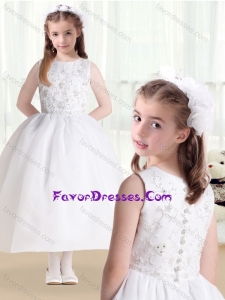 Cheap Ball Gown Beading and Appliques Flower Girl Dresses
