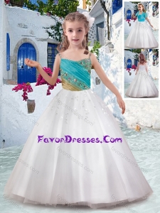 Cheap Ball Gown Flower Girl Dresses with Appliques and Beading