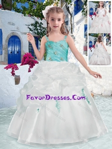 Cheap Straps Flower Girl Dresses with Beading and Bubles