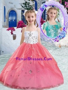 Hot Sale Spaghetti Straps Ball Gown Beading Little Girl Pageant Dresses