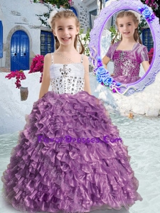 New Arrivals Spaghetti Straps Beading and Ruffles Little Girl Pageant Dresses