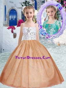 Lovely Spaghetti Straps Little Girl Pageant Dresses with Beading