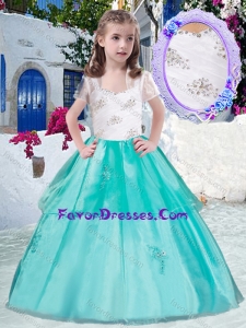 Lovely Straps Little Girl Pageant Dresses with Appliques and Beading