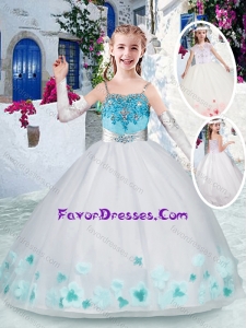Lovely White Little Girl Pageant Dresses with Appliques and Beading