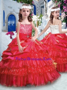 Lovely Ball Gown Little Girl Pageant Dresses with Ruffled Layers and Beading