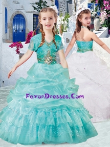 Lovely Halter Top Little Girl Pageant Dresses with Beading and Bubles
