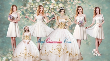 Discount Strapless Quinceanera Dresses and Lovely Scoop Mini Quinceanera Dresses and Beautiful Champagne Short Dama Dres