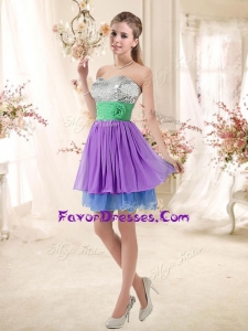2016 Most Popular Sweetheart Multi Color Short Prom Dresses with Sequins