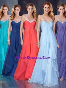 Custom Fit Empire Applique and Ruched Sweet Prom Dress in Light Blue