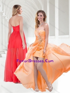 New Style Sweetheart Empire Beaded Sweet Prom Dress in Orange