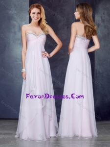 Discount Empire Applique and Ruched Latest Prom Dress in Baby Pink