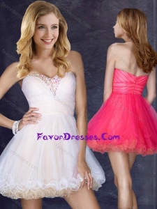 Hot Sale Short Sweetheart Latest Prom Dress with Beading in Organza