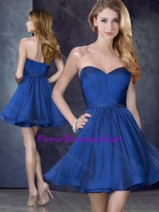 Most Popular Royal Blue Short Pretty Prom Dress with Belt