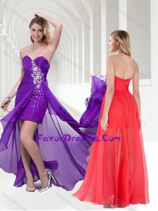 Pretty Beaded Empire Chiffon Long Pretty Prom Dress in Purple