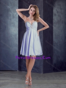 Latest Chiffon Beaded Top Short Pretty Prom Dress in Lavender