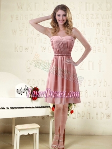 Sassy Sweetheart Ruched Dama Dresses in Chiffon with Waistband 72.59