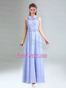 2015 Empire Lace Up Bridesmaid Dress Belt and Lace