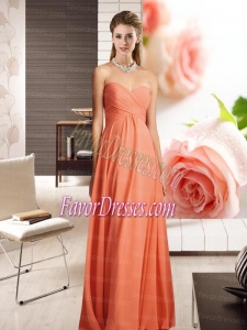 Empire Chiffon 2015 Cheap Bridesmaid Dress with Ruching