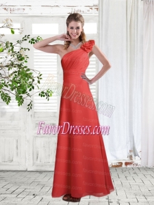 New Style Ruching One Shoulder Empire Bridesmaid Dress for 2015