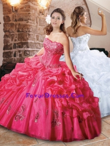 Classical Strapless Applique and Bubble Quinceanera Dress in Organza