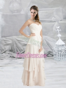 Perfect Empire Ruffles Sweetheart White Bridesmaid Dress for 2015
