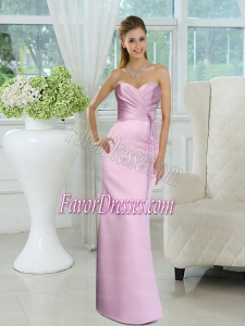 Elegant Ruched Sweetheart Long Bridesmaid Dress with Sash