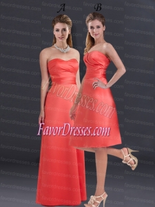 Empire Sweetheart Ruching Knee Length Bridesmaid Dresses for 2015