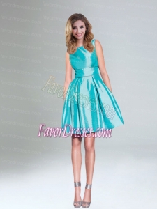 Popular Turquoise A Line Short Bridesmaid Dress for Girls