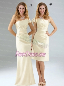 New Style Ruching Dama Dresses with One Shoulder