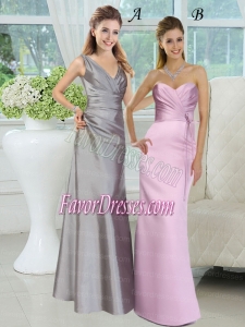 2015 Popular Floor Length Dama Dresses with Ruching
