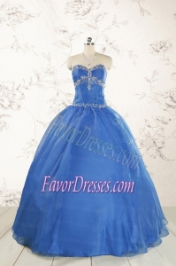Cheap Beading Quinceanera Dresses in Royal Blue for 2015