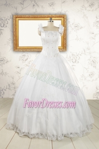 2015 Wonderful White Quinceanera Dresses with Appliques and Beading