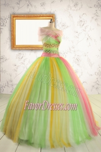 2015 Elegant Sweet 16 Dresses in Multi-color with Beading