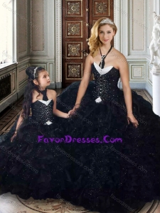 Black Princesita With Quinceanera Dresses with Beading and Ruffles
