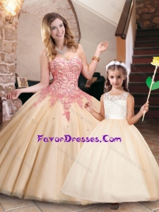 Latest Champagne Princesita Quinceanera Dresses with Appliques and Beading