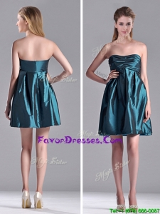 New Arrivals Strapless Ruched Taffeta Short Prom Dress in Teal
