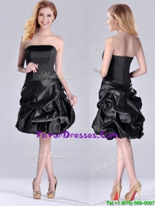 New Arrivals Strapless Taffeta Black Prom Dress in Knee Length