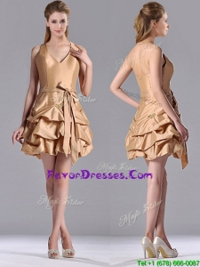Most Popular Halter Top Champagne Mother Dress with Bubbles and Bowknot