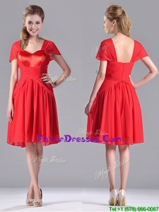 New Arrivals Empire Short Sleeves Chiffon Mother Dress in Red